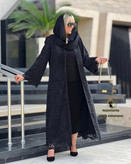 مانتو زنانه گیپور مشکی کد5