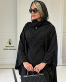 مانتوزنانه عبایی مشکی جواهردوزی کد۳۸